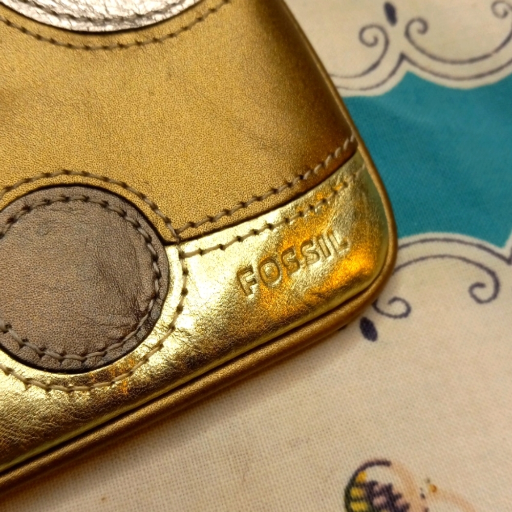 Fossil Metallic Patchwork Wristlet - image 2